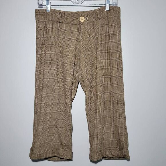 Vintage Y2K plaid capri trousers cuffed twill low rise preppy‎ paris hilton twee - Picture 1 of 13